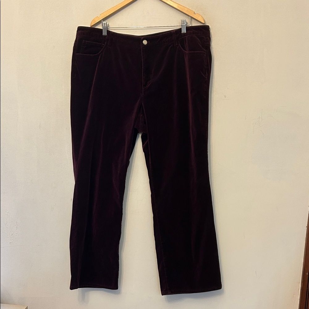 Lauren Ralph Lauren burgundy “velvet feel” pants Size 20W EUC